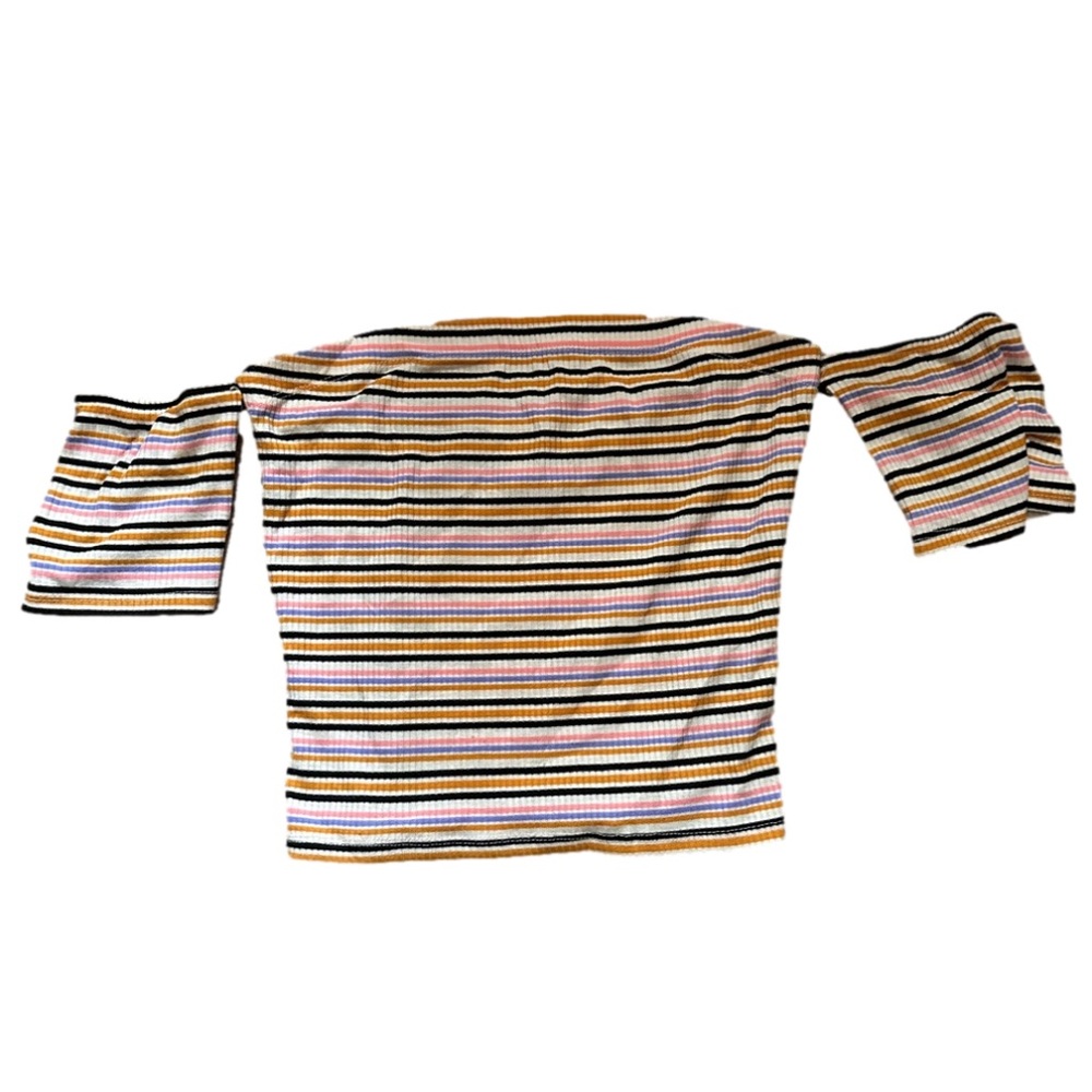 Miley+Molly Striped Two Piece Set. Over The Shoulder Top With Long Maxi Skirt.